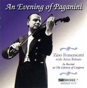 Zino Francescatti With Artur Balsam / An Evening Of Paganini